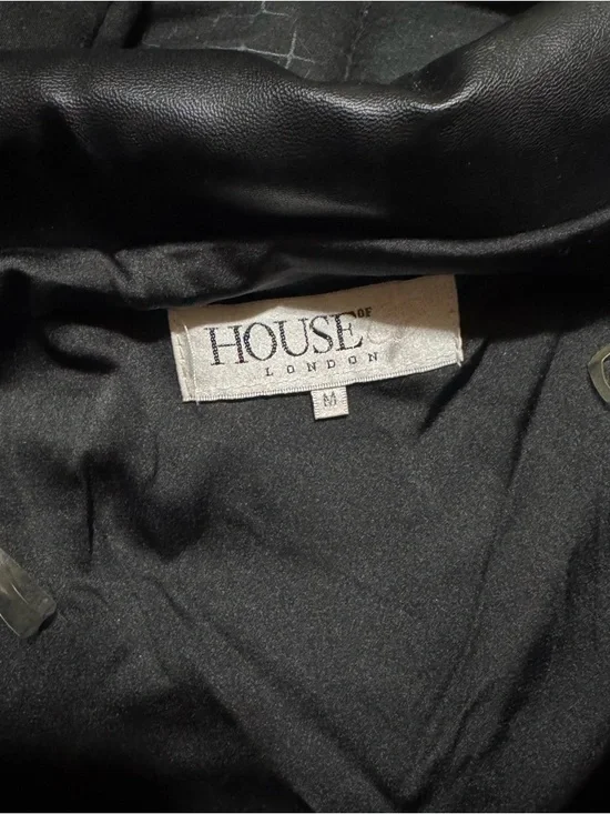 HOUSE OF CB ROMERA FAUX LEATHER VEGAN LEATHER TOP JACKET - Picture 9 of 11